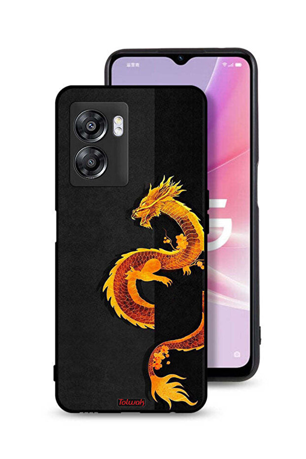 غطاء حماية لهاتف Oppo A57 5G برسومات التنين