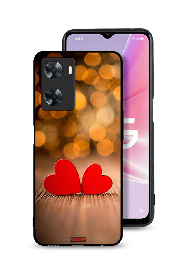غطاء حماية لهاتف Oppo A57s بتصميم قلبين جميلين