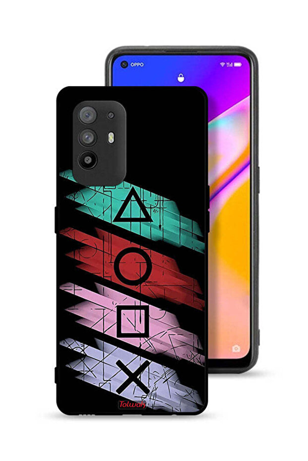 غطاء حماية لهاتف Oppo A95 5G برسومات أيقونات لعبة الحبار