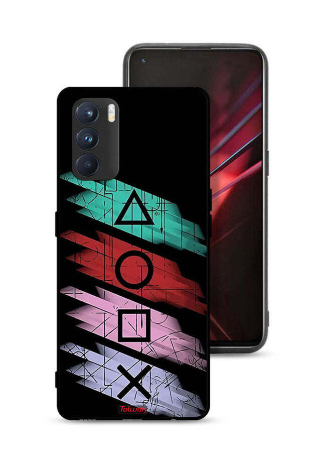 غطاء حماية لهاتف Oppo K9 Pro برسومات أيقونات لعبة الحبار