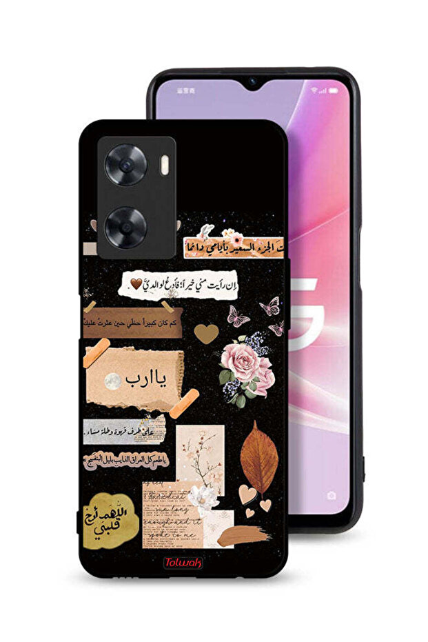 Oppo A57s Protective Case Cover Arabic Quotes And Flowers Art