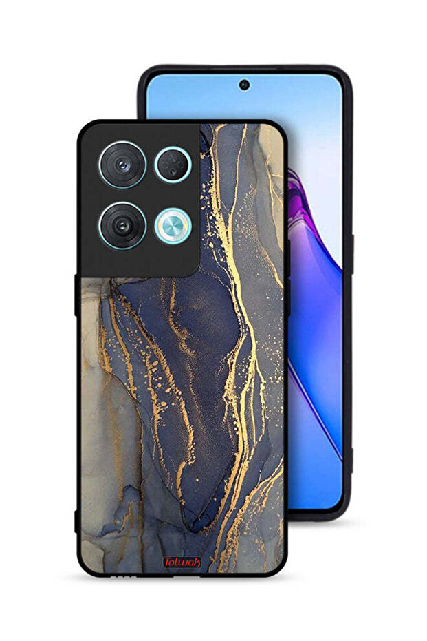 غطاء حماية لهاتف Oppo Reno8 Pro 5G بنمط رخامي لامع