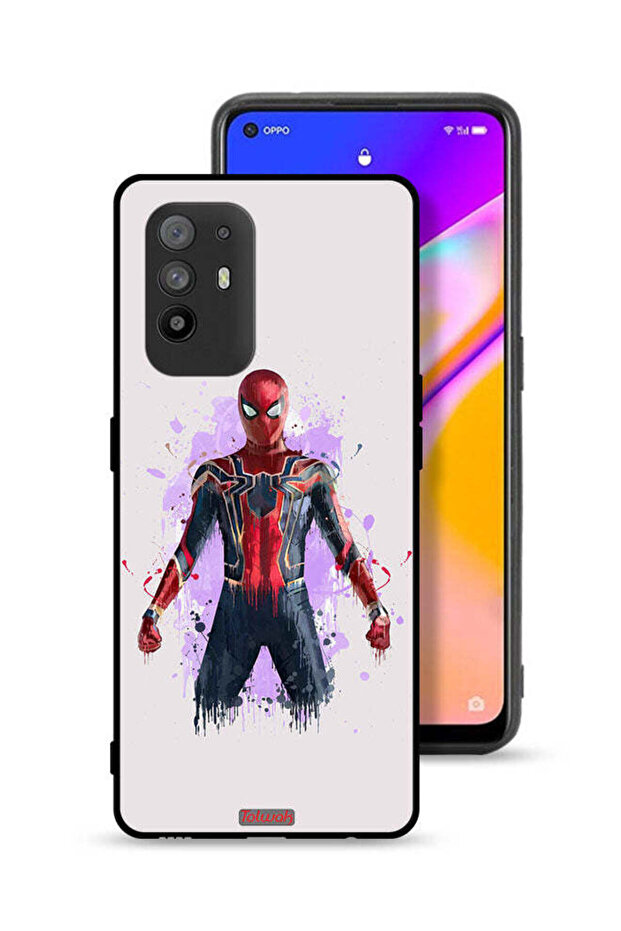 غطاء حماية لهاتف Oppo A95 5G بتصميم العنكبوت الحديدي