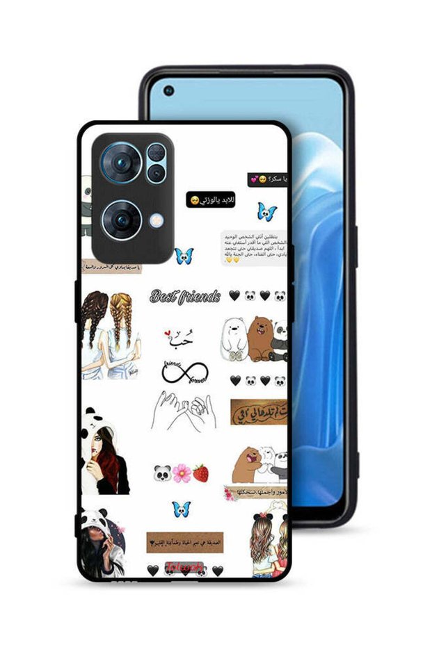 غطاء حماية لهاتف Oppo Reno7 Pro 5G بعبارات وملصقات باللغة العربية