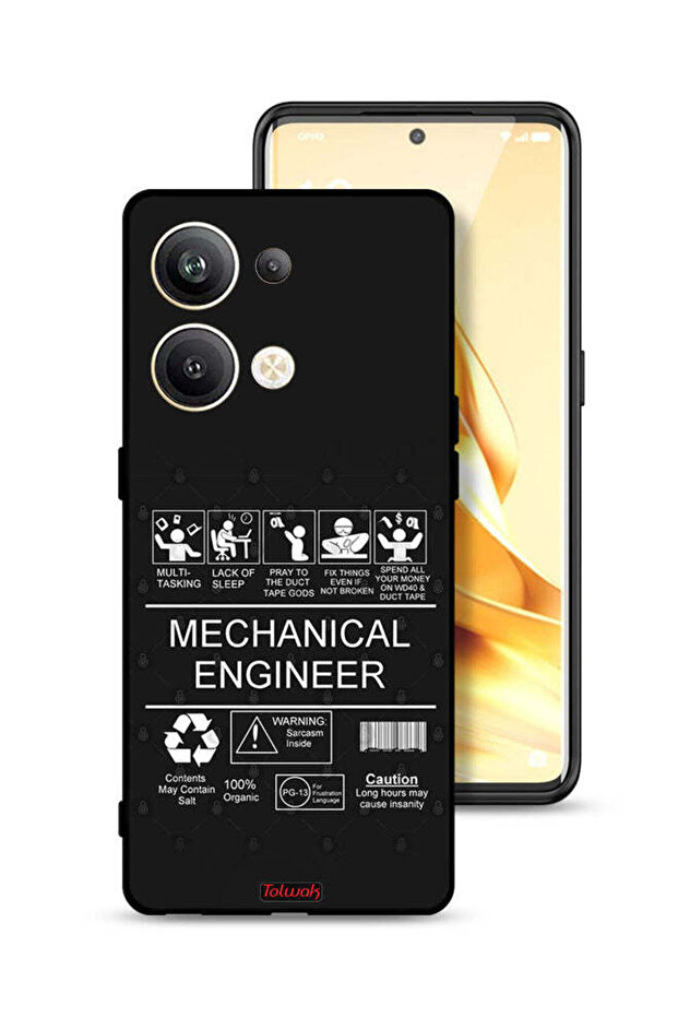 غطاء حماية لهاتف Oppo Reno9 Pro Plus 5G، ملصق مهندس ميكانيكي