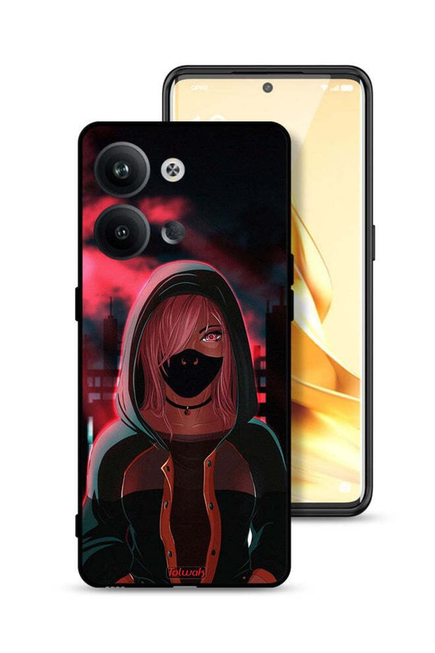 Oppo Reno9 Pro 5G Protective Case Cover Girl Wear Mask Art