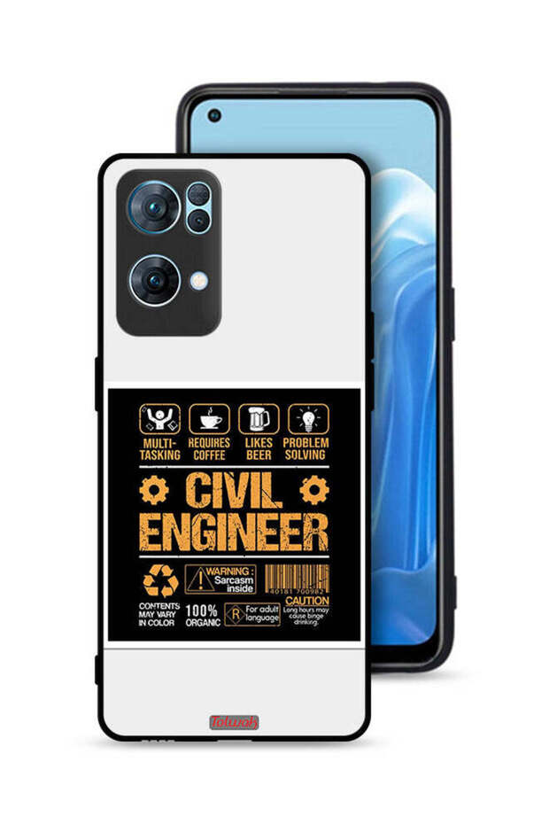 غطاء حماية لهاتف Oppo Reno7 Pro 5G - ملصق مهندس مدني