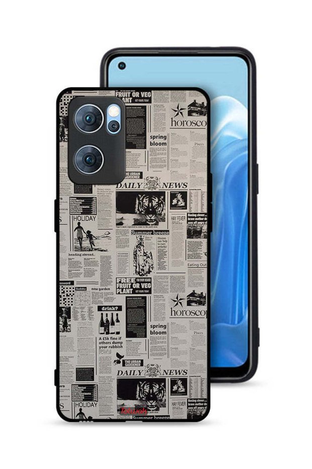 غطاء حماية لهاتف Oppo Reno7 5G بطباعة صحيفة