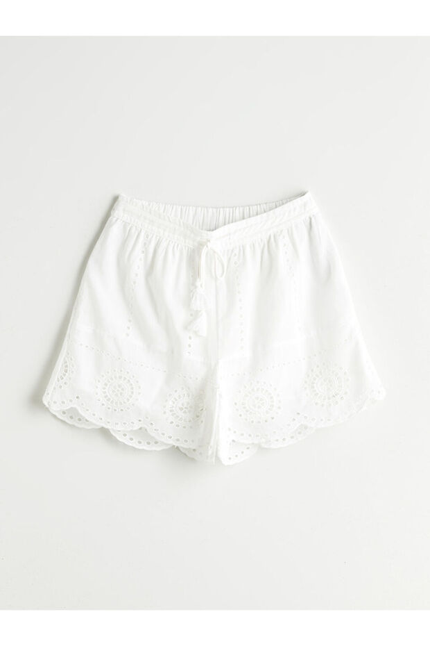 Create Your Style from Uzg Store |   Women's Openwork Shorts with Elastic Waist - 1