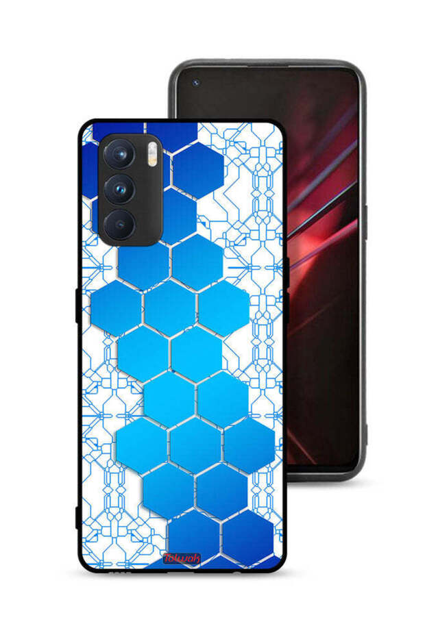 غطاء حماية لهاتف Oppo K9 Pro بأيقونات سداسية الشكل على شكل خلية نحل