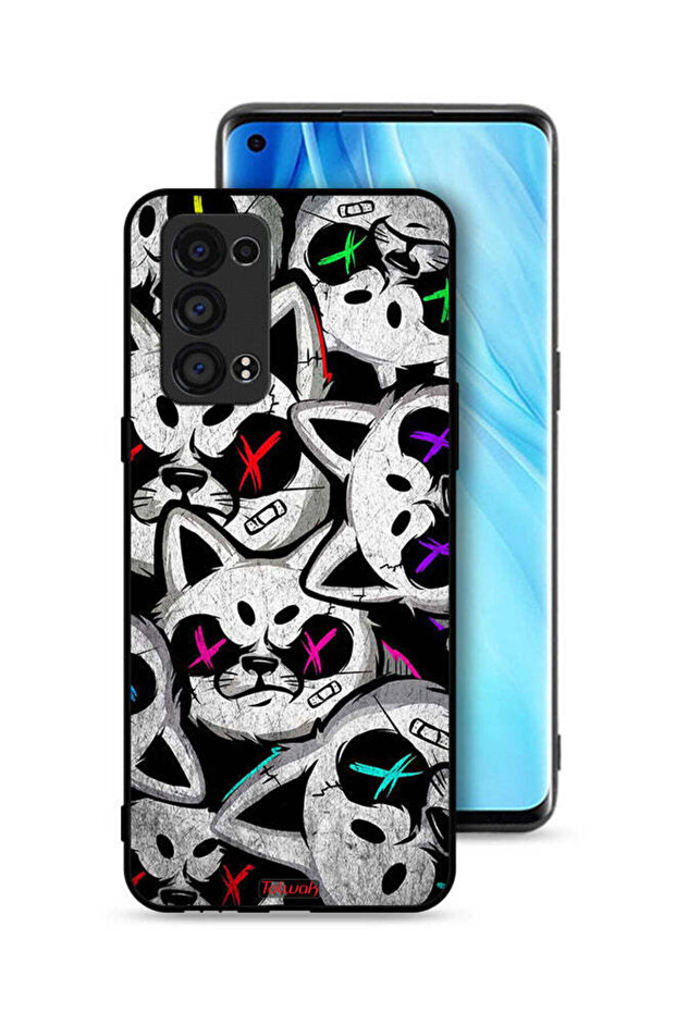 غطاء حماية لهاتف Oppo Reno6 Pro Plus 5G بنقشة قطط مارشميلو
