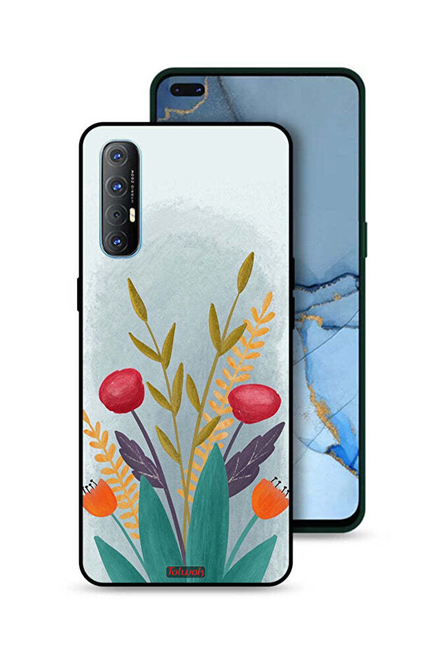 Oppo Reno3 Pro 4G Protective Case Cover Plants Drawing Art