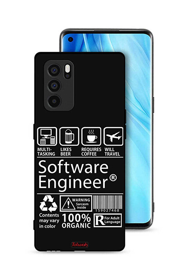 غطاء حماية لهاتف Oppo Reno6 Pro 5G، ملصق مهندس برمجيات