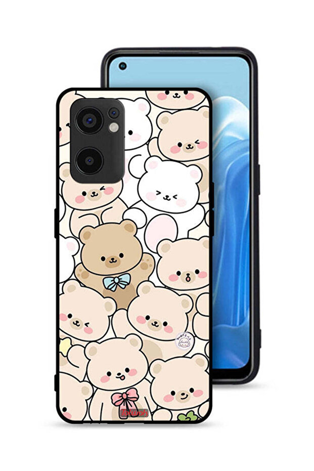 غطاء حماية لهاتف Oppo Reno7 SE 5G بنقشة الدببة - 1