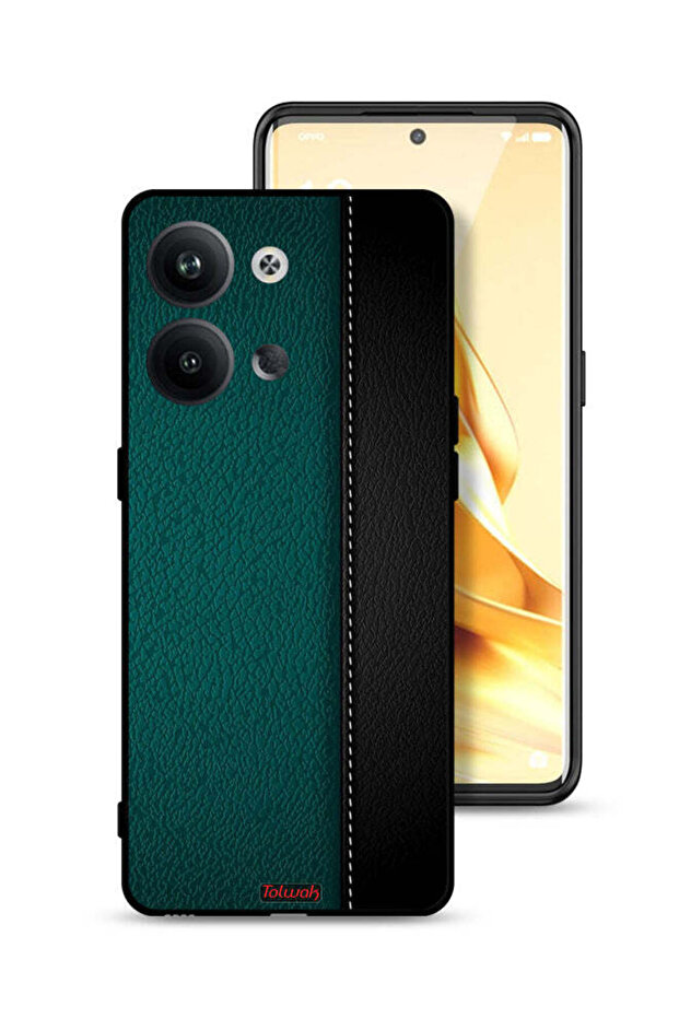 غطاء حماية جلدي بنمط هندسي لهاتف Oppo Reno9 5G