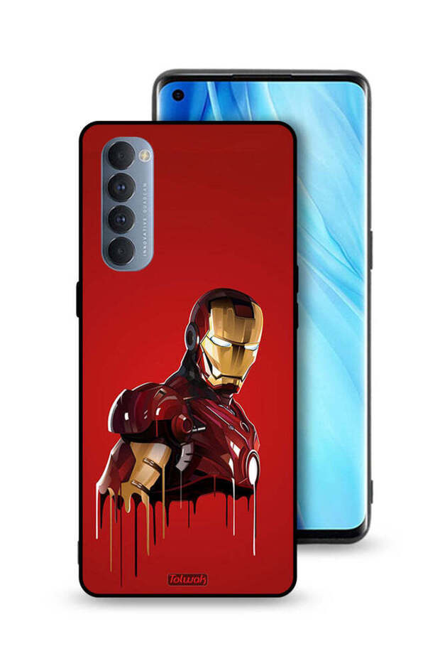 غطاء حماية لهاتف Oppo Reno4 Pro 4G برسومات الرجل الحديدي
