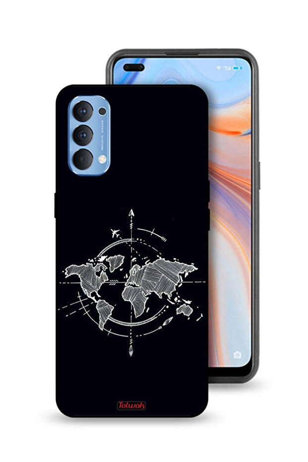 Oppo Reno4 4G Protective Case Cover Compass Art