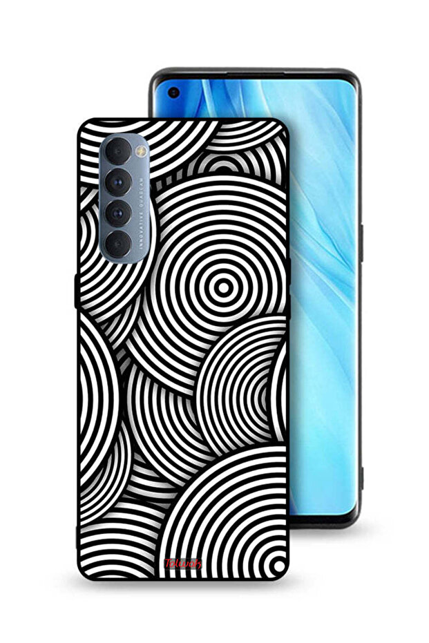 غطاء حماية لهاتف Oppo Reno4 Pro 4G بنمط دوائر وهمية