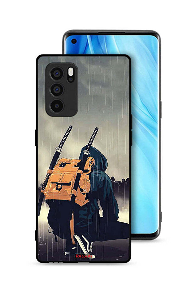 غطاء حماية لهاتف Oppo Reno6 Pro 5G بتصميم سيف ساموراي رقمي