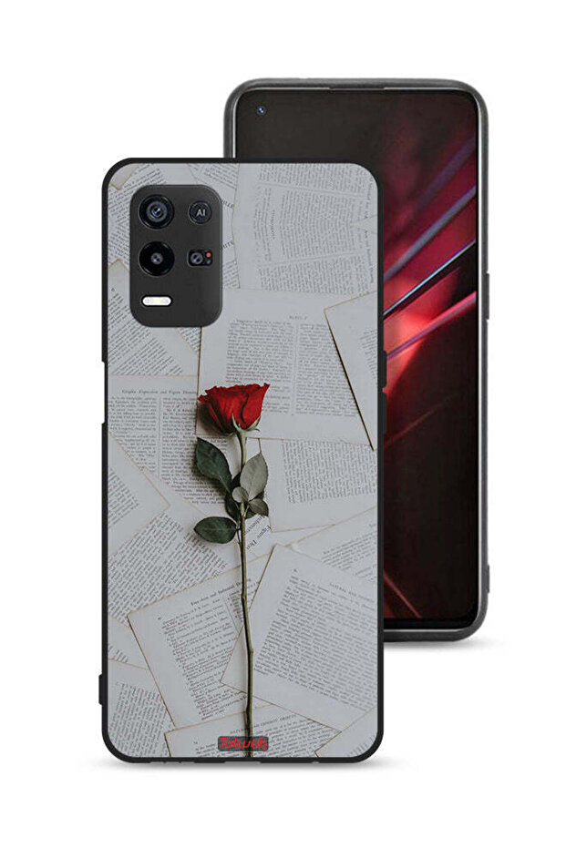 غطاء حماية لهاتف Oppo K9x وردي على ورق