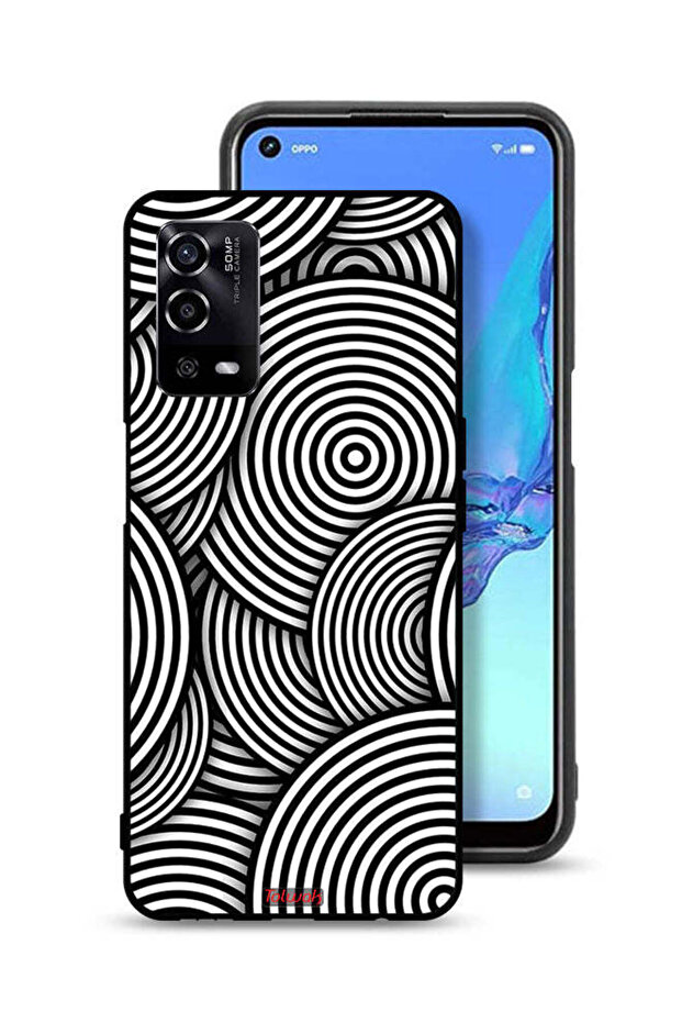 غطاء حماية لهاتف Oppo A55 4G بنمط دوائر وهمية