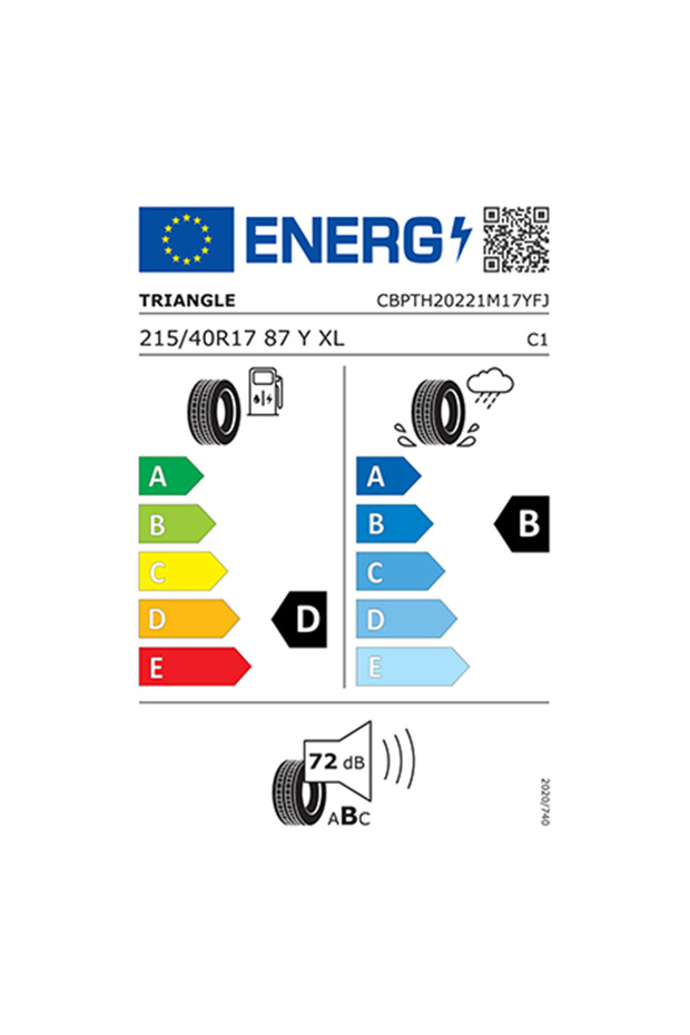 215/40 R17 87Y XL Triangle EffeXSport TH202 Yazlık Lastik 2024 Üretim (1 ADET) - 2