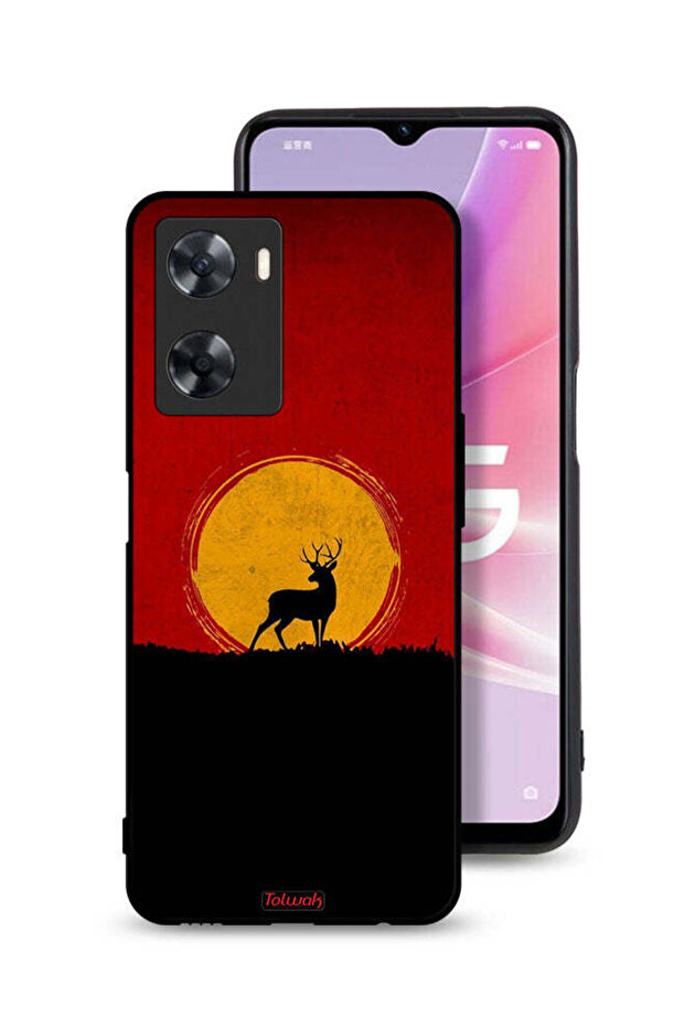 غطاء حماية Oppo A57s بتصميم غزال وقمر