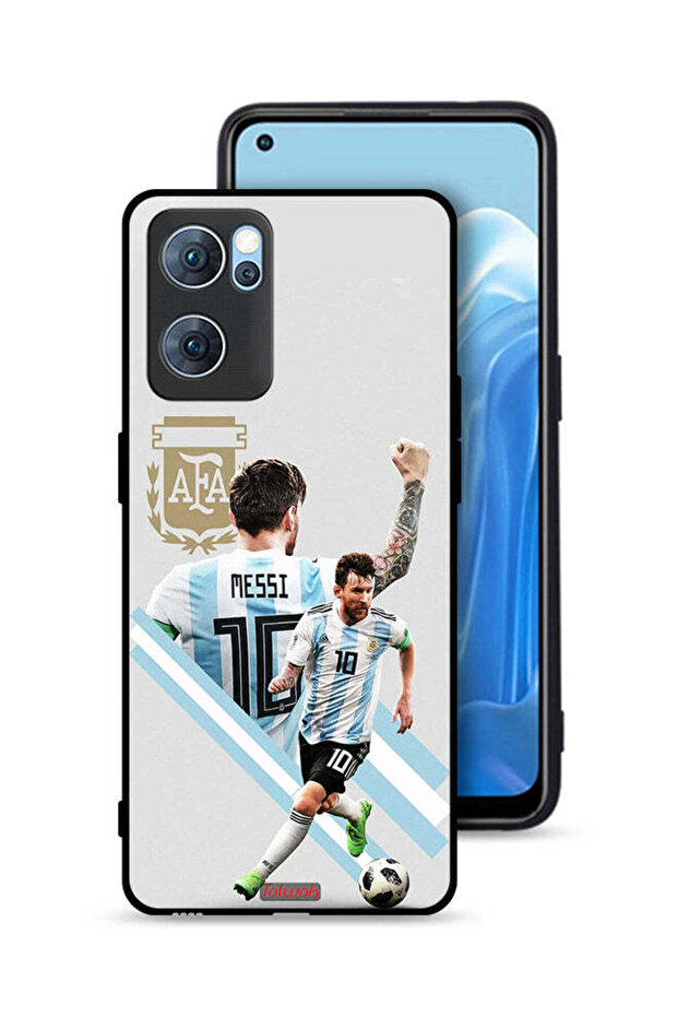 غطاء حماية لهاتف Oppo Reno7 5G برسومات ليو ميسي
