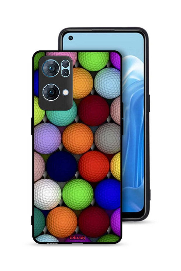 غطاء حماية لهاتف Oppo Reno7 Pro 5G بتصميم كرات فنية تجريدية