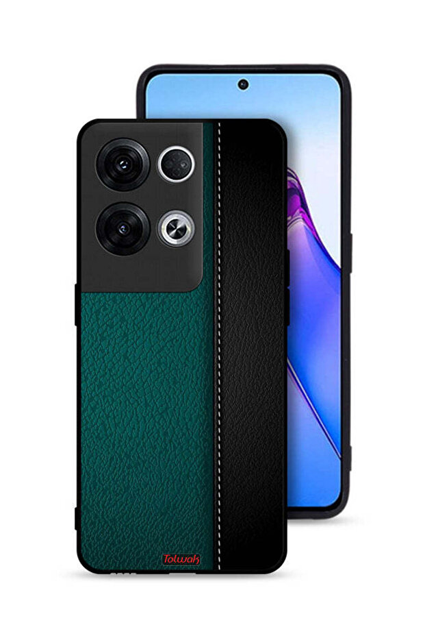 غطاء حماية جلدي بنمط هندسي لهاتف Oppo Reno8 Pro Plus 5G