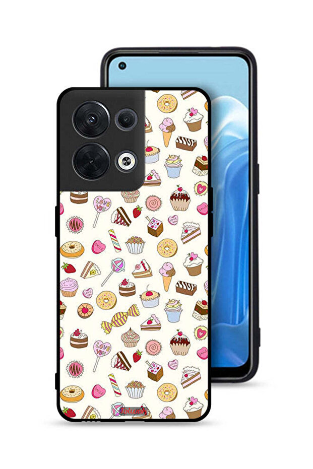 غطاء حماية لهاتف Oppo Reno8 5G بنمط العناصر المفضلة