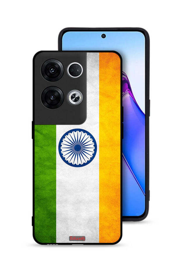 غطاء حماية لهاتف Oppo Reno8 Pro Plus 5G بطبعة علم هندي مضيء
