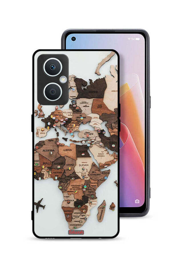 غطاء حماية Oppo A96 5G (الصين) بتصميم خريطة العالم