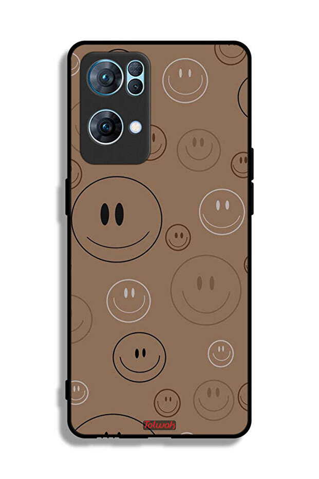 غطاء حماية لهاتف Oppo Reno7 Pro 5G بنقشة وجوه مبتسمة - 2