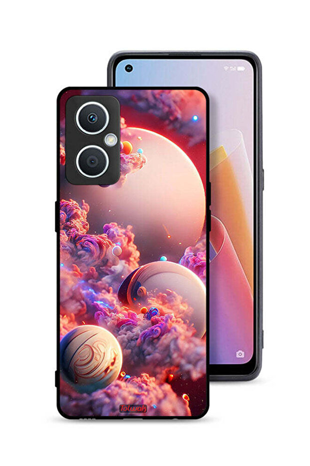 غطاء حماية لهاتف Oppo A96 5G (الصين) بتصميم غيوم وفن تجريدي