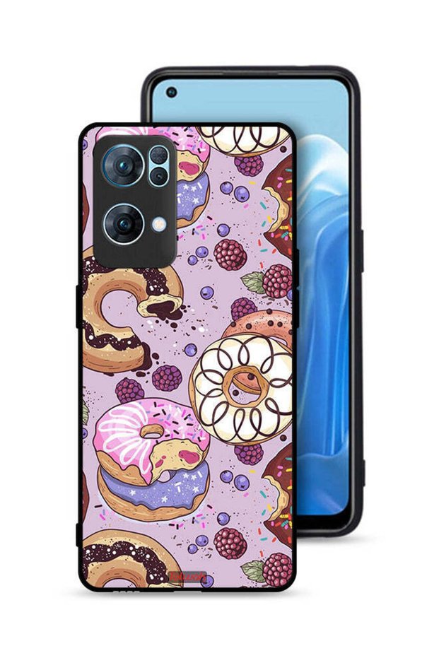 غطاء حماية لهاتف Oppo Reno7 Pro 5G برسومات دونات فنية