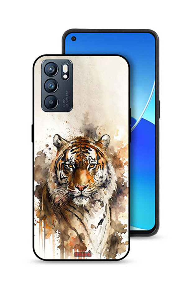 غطاء حماية لهاتف Oppo Reno6 5G بنقشة الفهد التجريدي