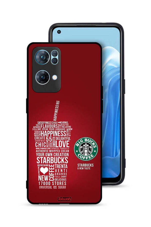 غطاء حماية لهاتف Oppo Reno7 Pro 5G - ملصق قهوة
