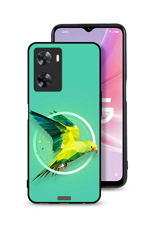 غطاء حماية لهاتف Oppo A57s بنقشة فن تجريدي ببغاء