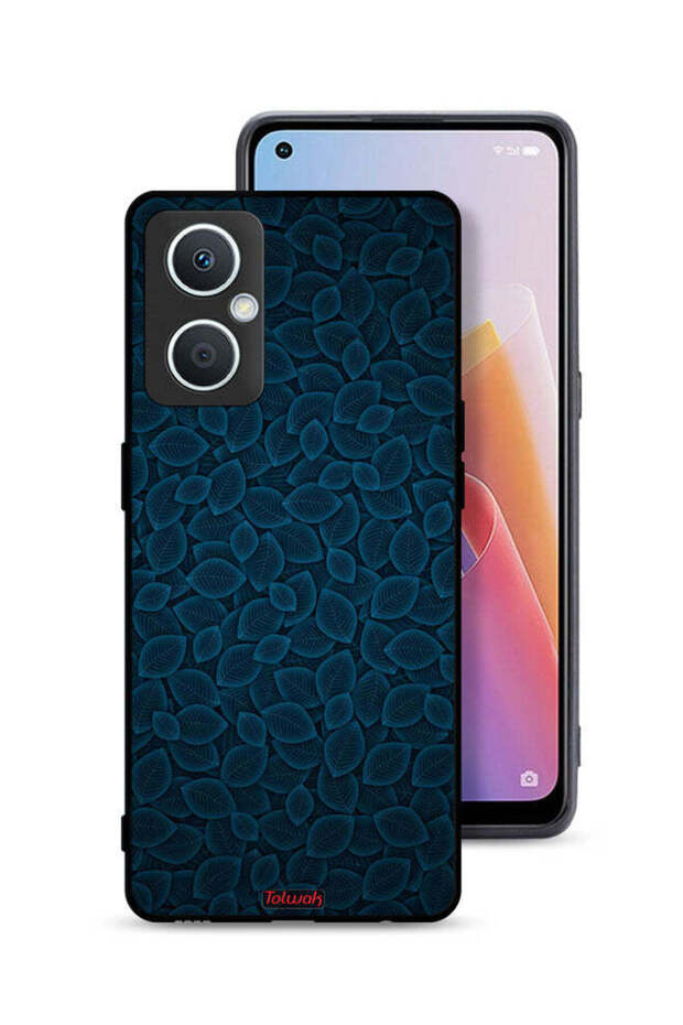 جراب حماية لهاتف Oppo A96 5G (الصين) بنقشة أوراق فنية رقمية