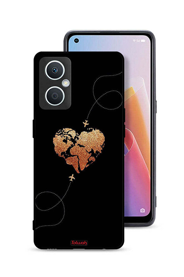 Oppo A96 5G (China) Protective Case Cover Airplanes Touching Heart