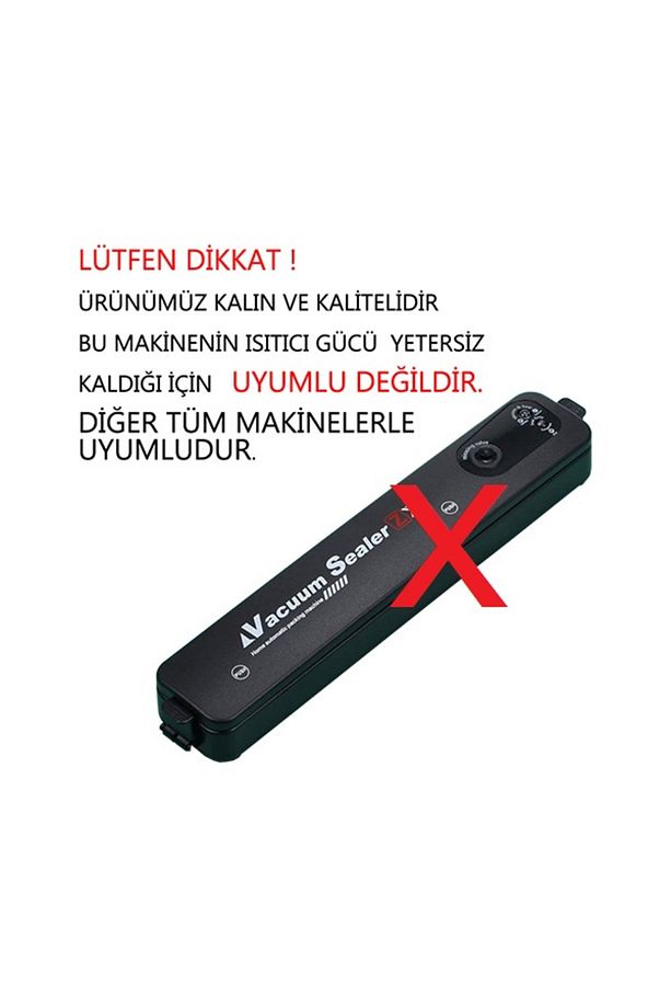 30cmx5 Metre 2 Adet (Toplam 10 Metre) Vakum Bobini Tırtıklı Ev Tipi Vakum Makinası Poşeti - 6
