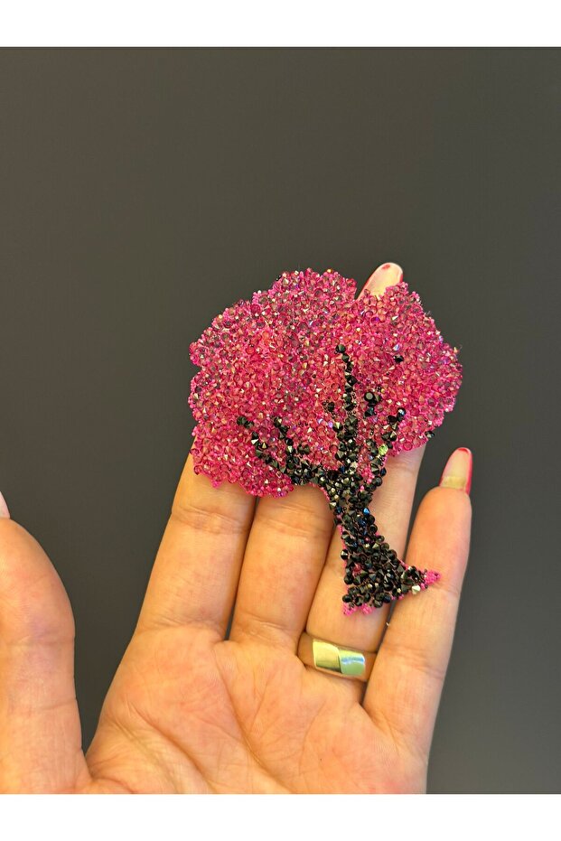 Building with Iron, Fuchsia, Beaded Tree Armor, Sewing Application 8X6 cm