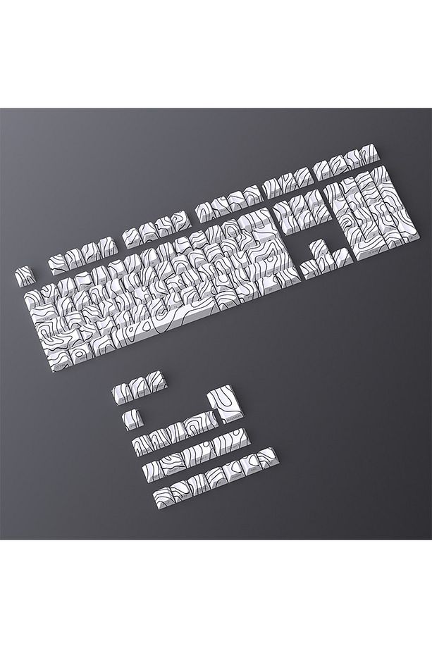 128 Tuş Keycaps PBT Contour Line Tuş Takımı - 4