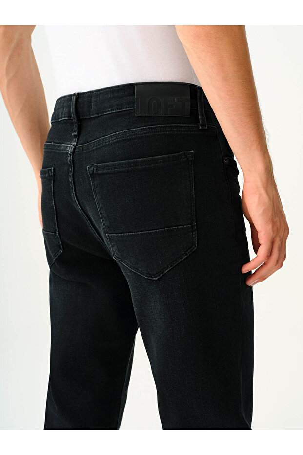 68 Simon Siyah Erkek Jean Pantolon Lf2037329 - 5
