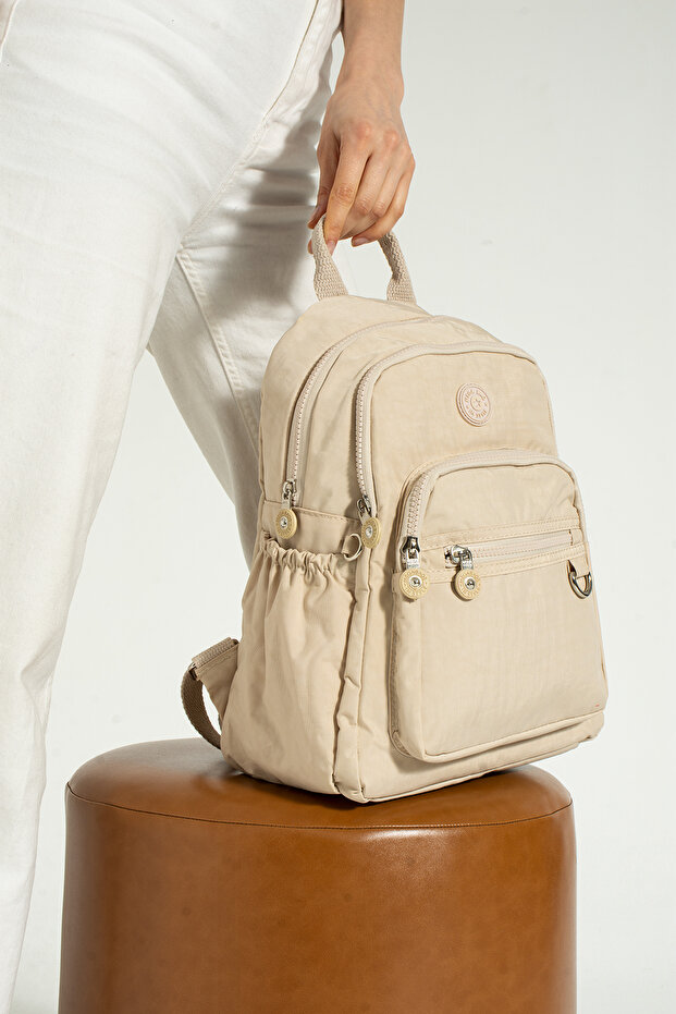 Crinkle Fabric Backpack - 2