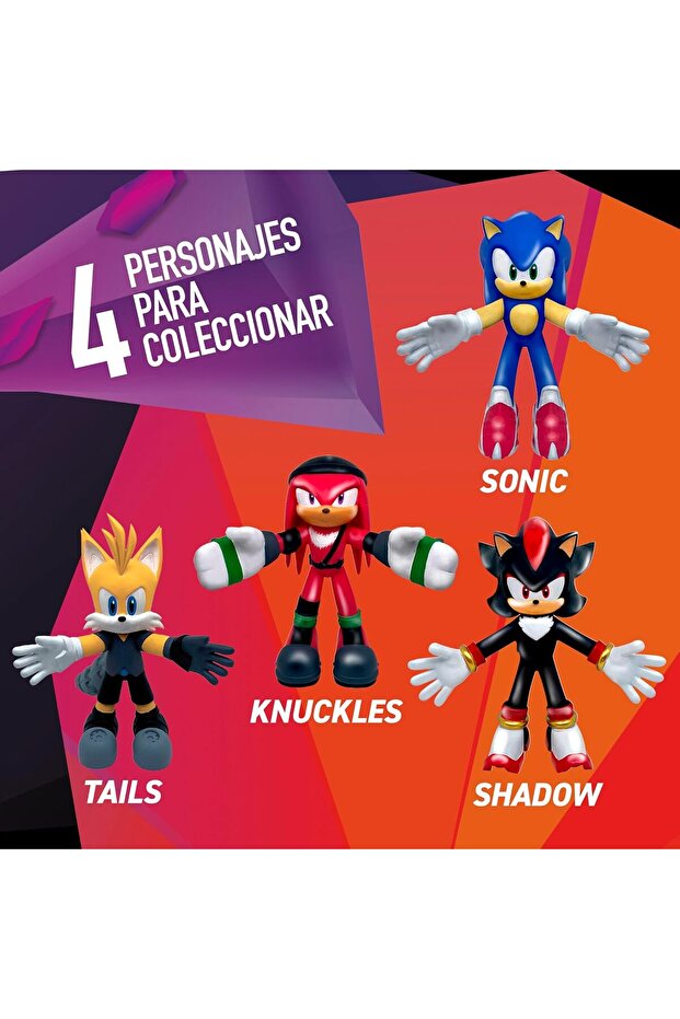 Netflix Sonic Prime Monster Flex Soft Flexible Extending Strech Figure Knuckles - 14 cm - 4
