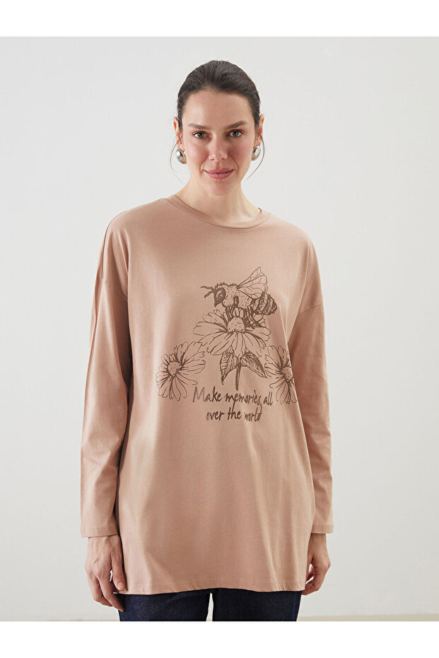 Crew Neck Printed Women's Tunic - 2