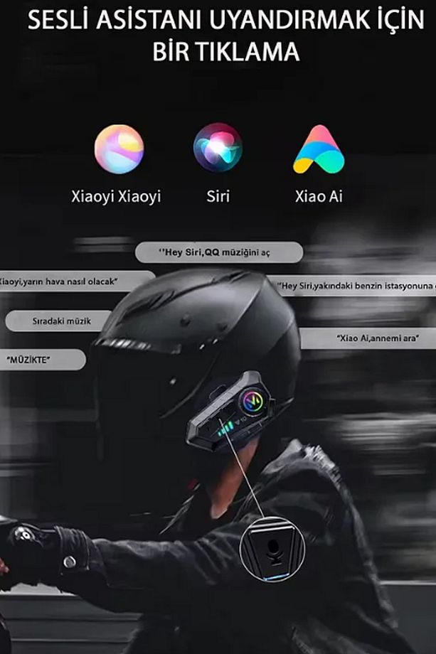Y20 Interkom Cihazı RGB Işık + 5.3 Bluetooth Motosiklet Intercom Interkom İnterkom - 3