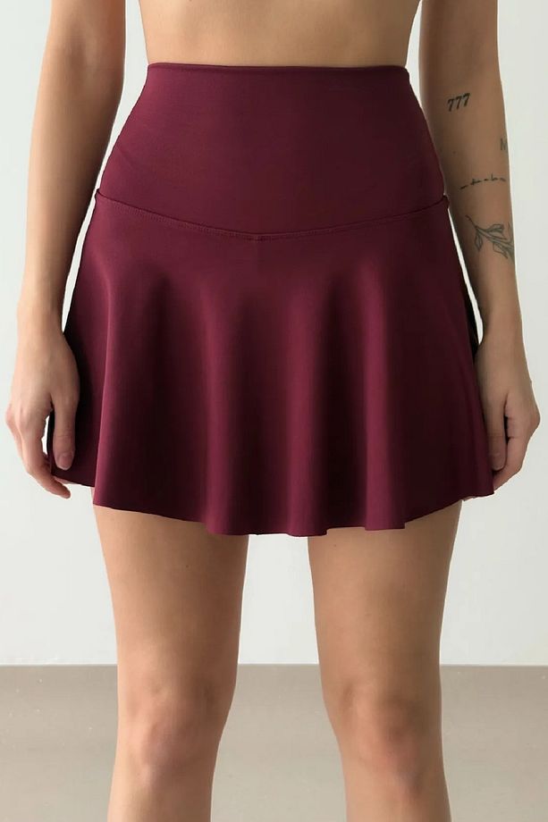 Yüksek Bel Volanlı Şortlu Spor Etek Deniz Şortu Skirt With Shorts - 1